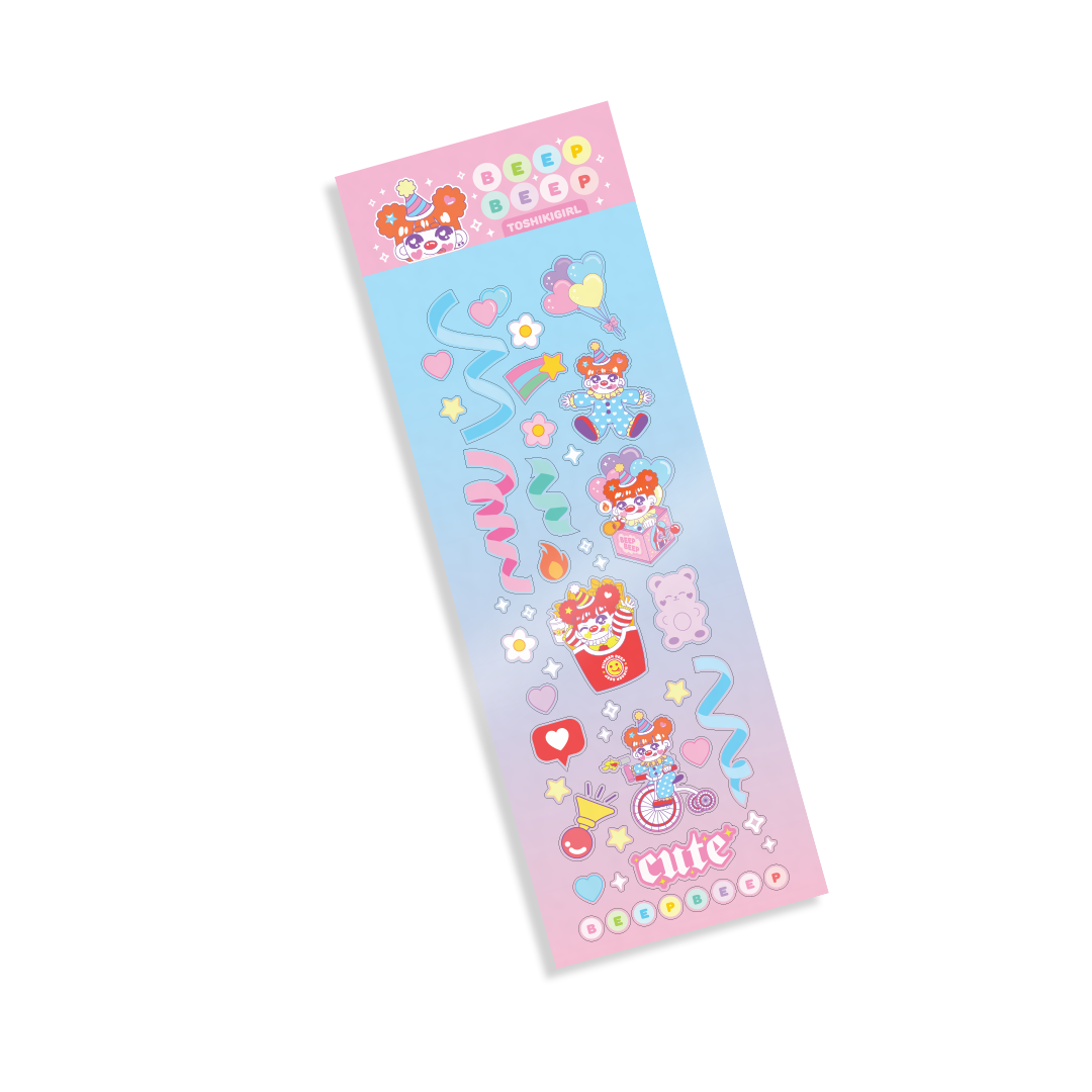 Beep Beep Stationary Sticker Sheet Pack
