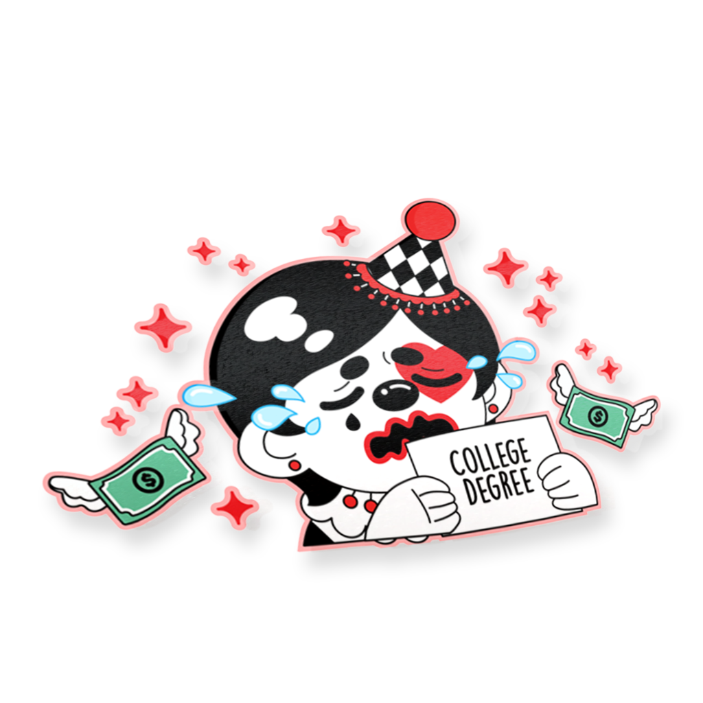 Bip Bop "College Degree" Peeker Decal Sticker