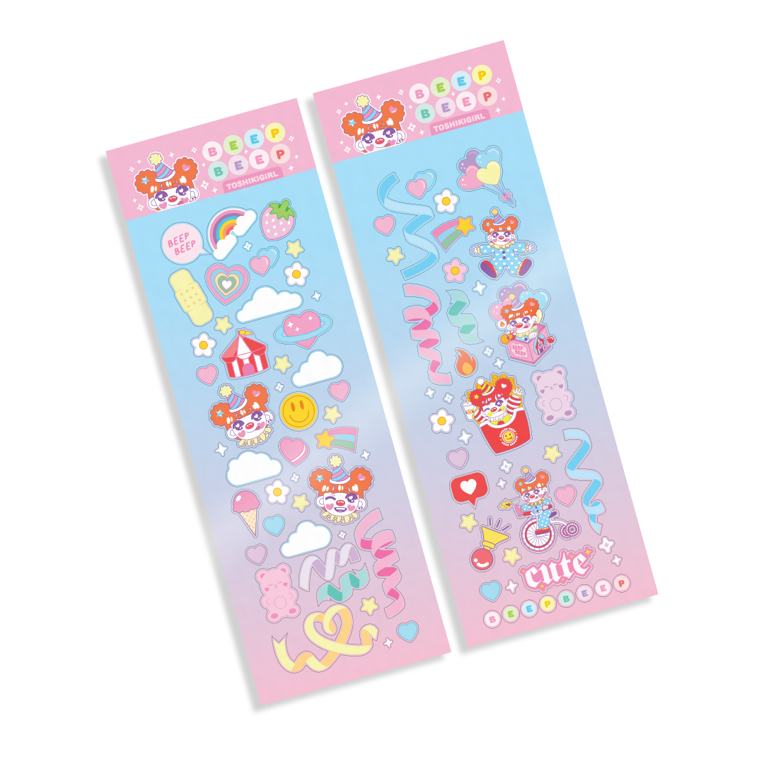 Beep Beep Stationary Sticker Sheet Pack