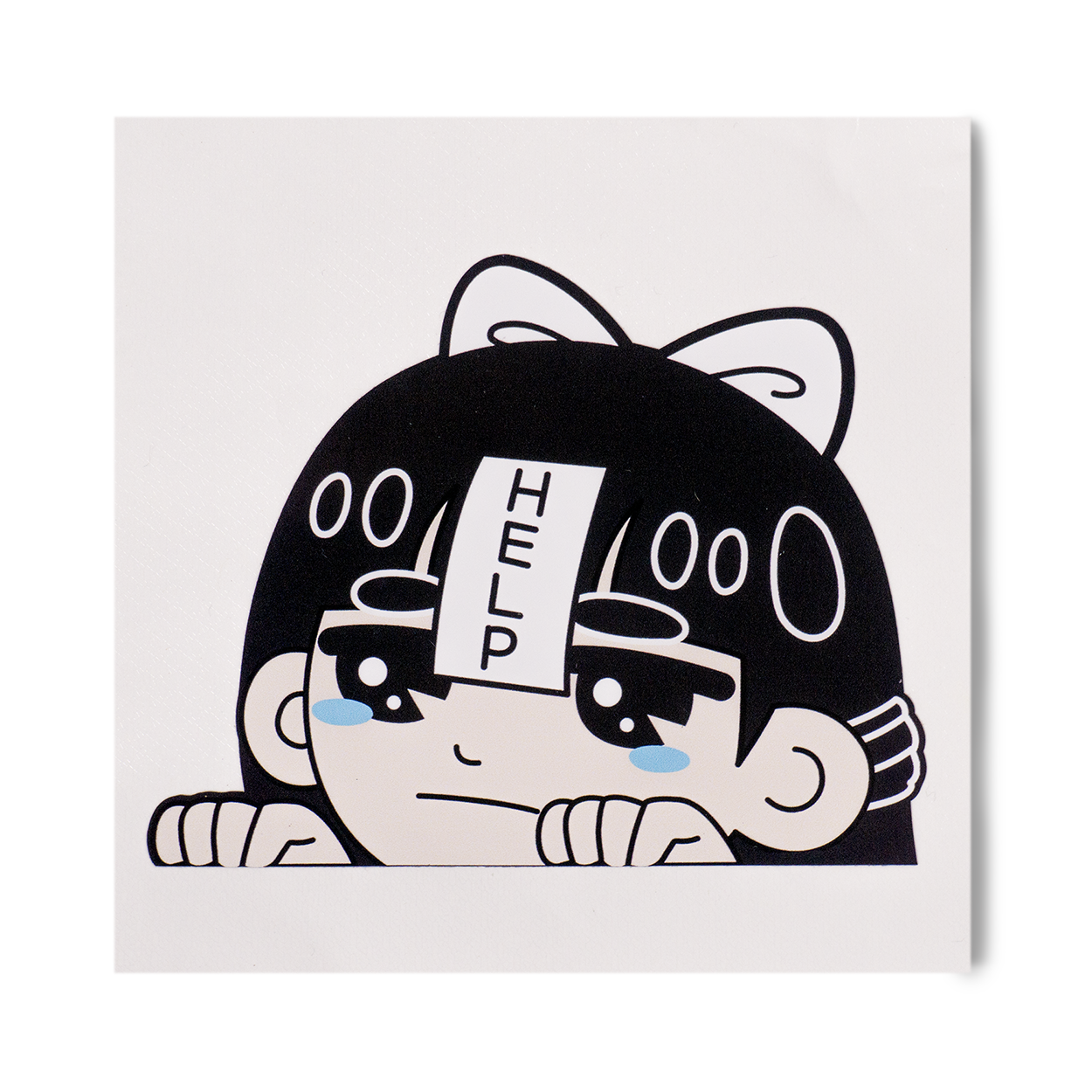 Help Peeker Decal Sticker