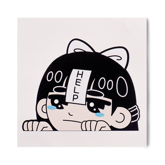 Help Peeker Decal Sticker