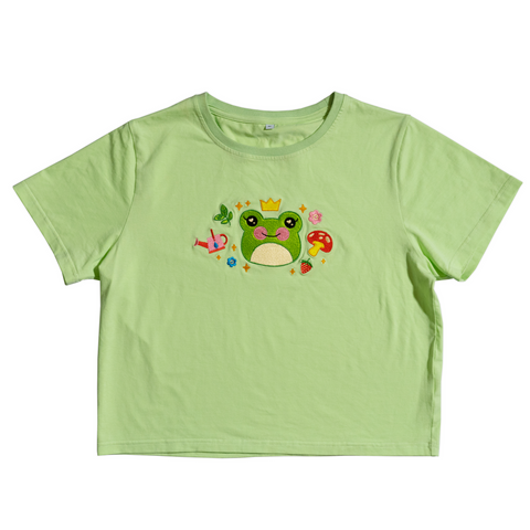 Froggy Hime Embroidered Crop Top