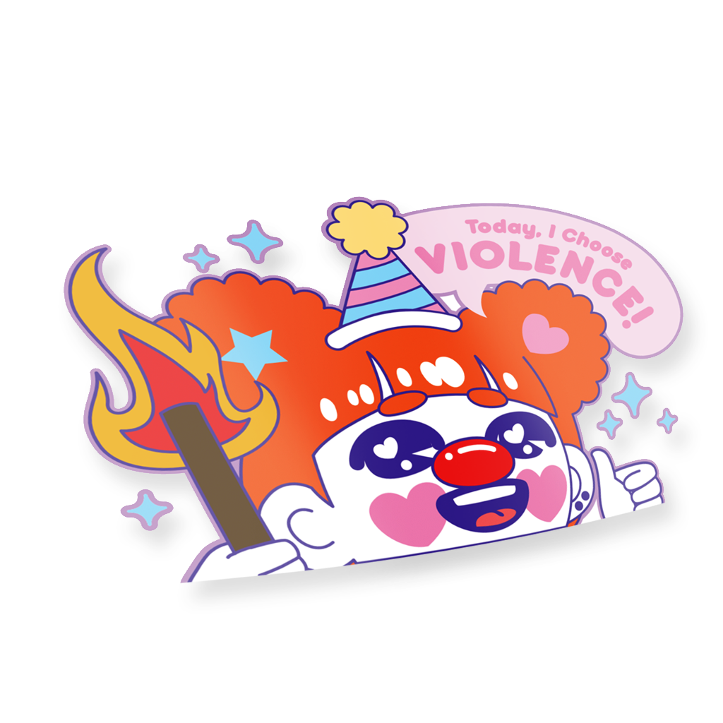 Beep Beep "Violence" Peeker Decal Sticker