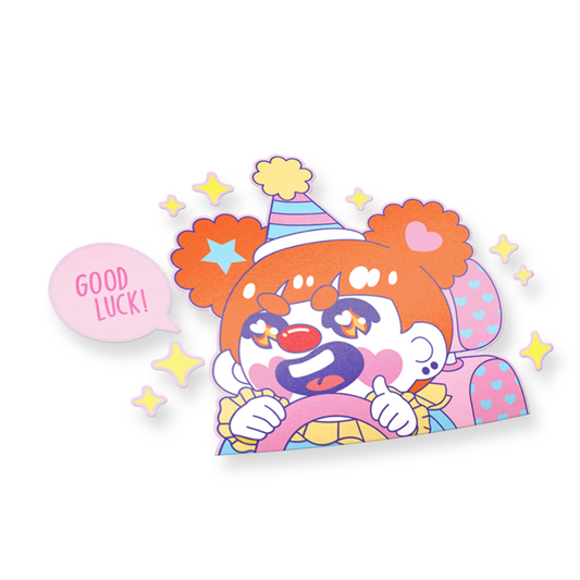 Beep Beep "Good Luck" Peeker Decal Sticker