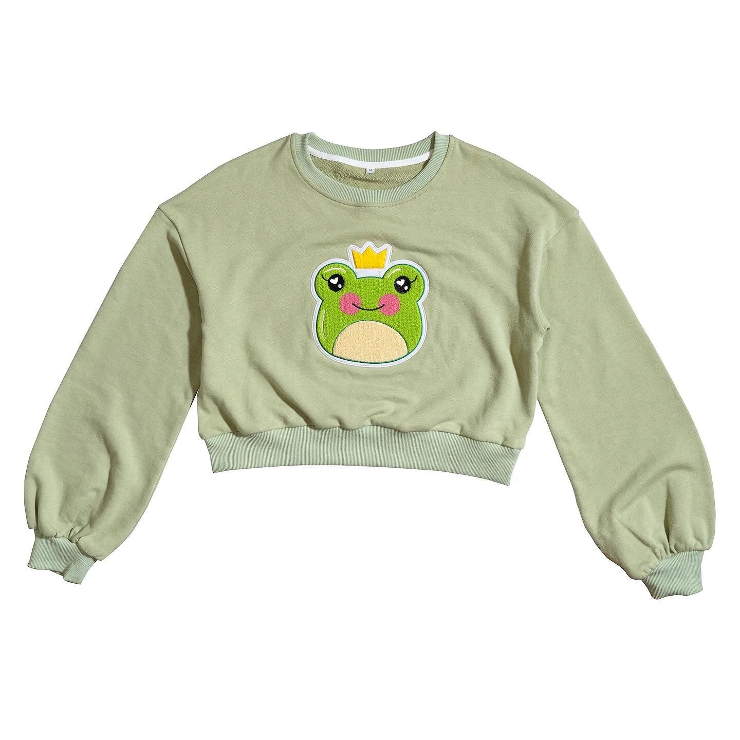 Classic High Quality Froggy Hime Chenille Patch Crop Sweater